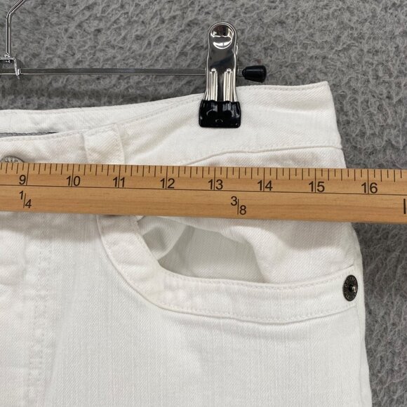 Chicos Jeans Womens 1 US 8 White Platinum Denim Garnet Crop Stretch Denim Casual - Picture 8 of 12